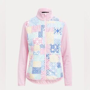NWT RLX RALPH LAUREN WOOL Blend Performance Hybrid Full‎ Zip Pink Jacket LARGE